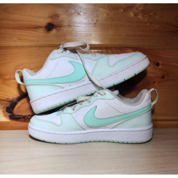 Nike Youth Size 5 Y Court Borough Low Recraft Shoes Sneaker White Mint Green - Picture 6 of 11